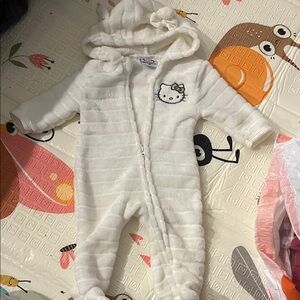 Hello Kitty Cream Fleece Footie Onesie